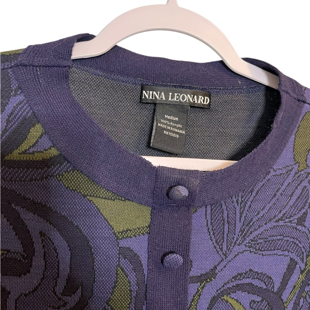 Nina Leonard Bold Jacquard Paisley Print Sweater Dress - Work to Weekend - Picture 3 of 7